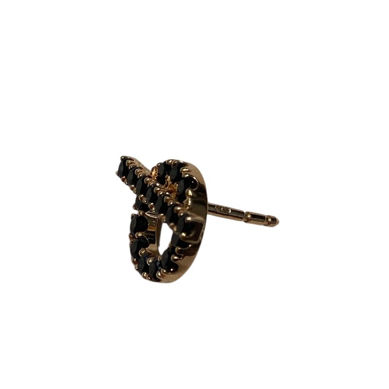 HERMES 愛馬仕 FINESSE STUD EARRINGS 18K 黑色尖晶石 耳環 PG-5