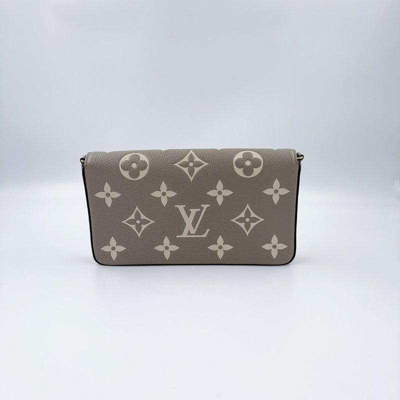 LV斑鳩灰牛皮金釦信封式下蓋三合一鏈包M69977-7