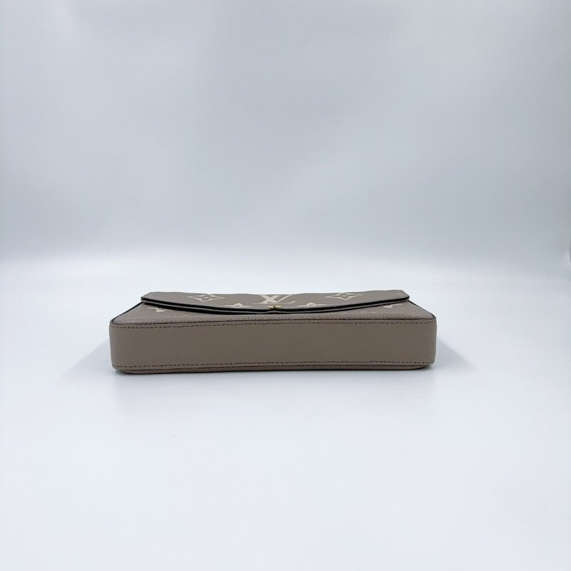 LV斑鳩灰牛皮金釦信封式下蓋三合一鏈包M69977-10