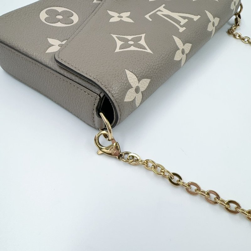 LV斑鳩灰牛皮金釦信封式下蓋三合一鏈包M69977-12