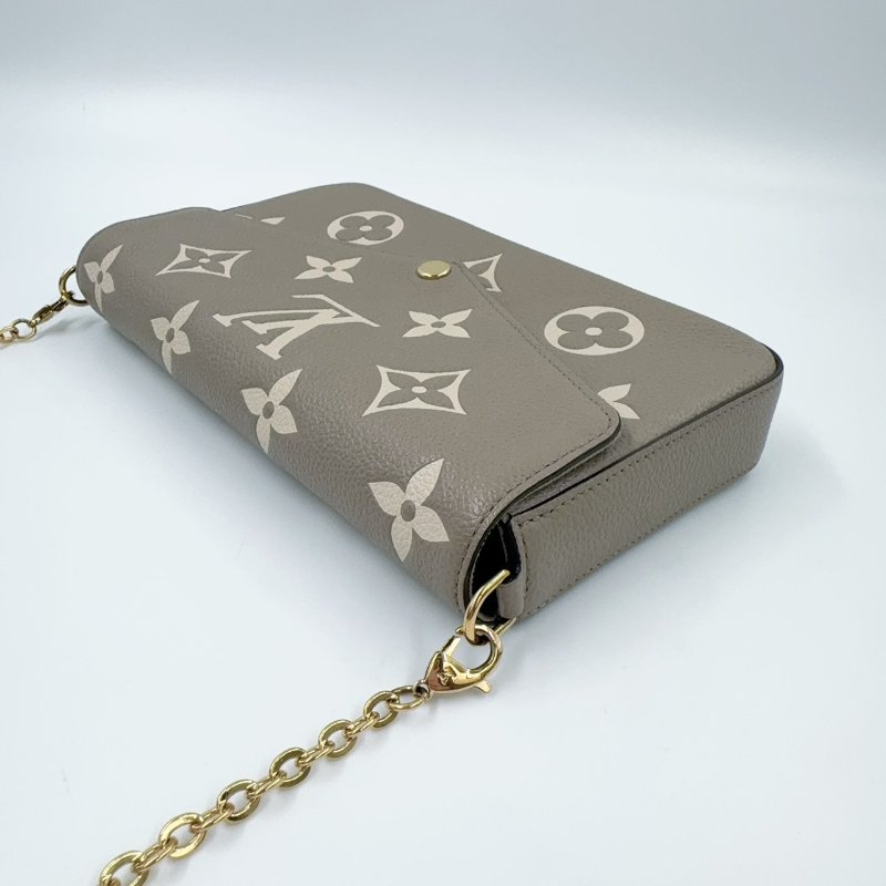 LV斑鳩灰牛皮金釦信封式下蓋三合一鏈包M69977-13