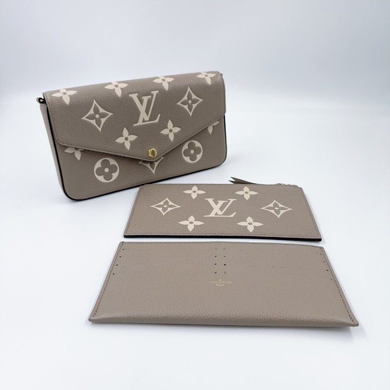LV斑鳩灰牛皮金釦信封式下蓋三合一鏈包M69977-15