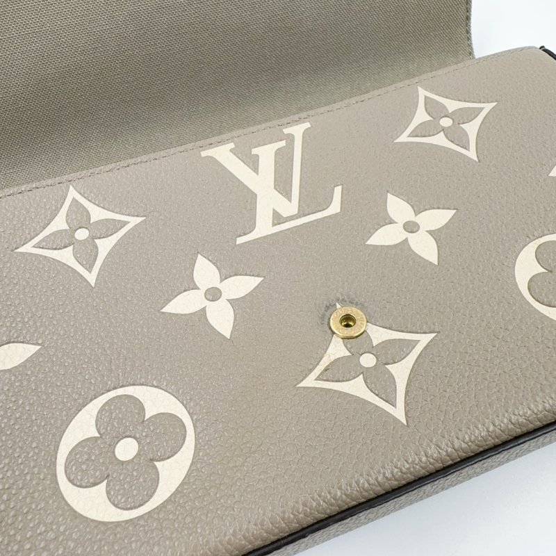LV斑鳩灰牛皮金釦信封式下蓋三合一鏈包M69977-16