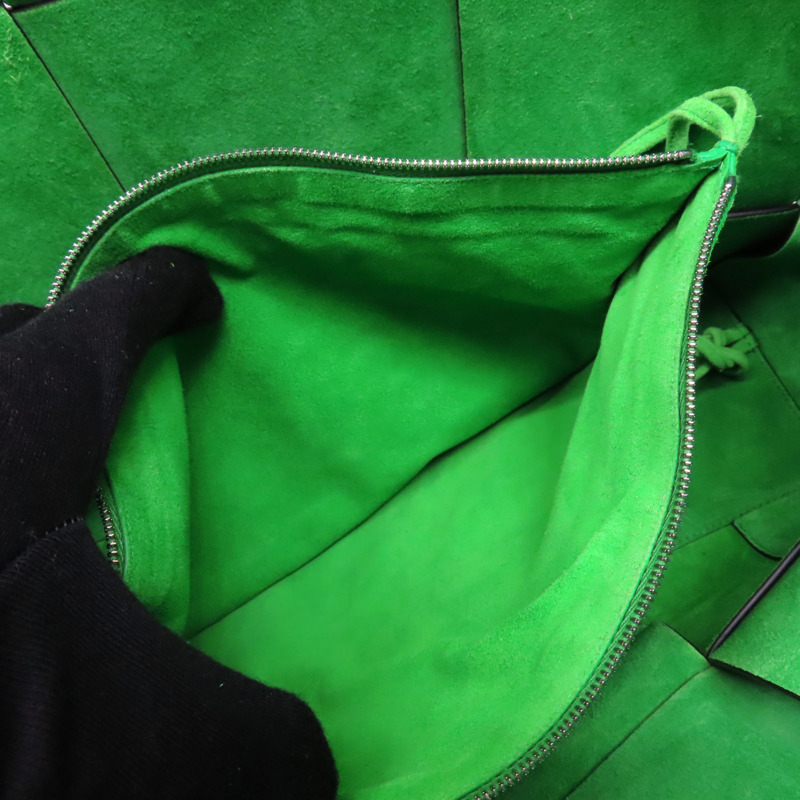 黑色 牛皮 綠色 麂皮 Large Arco 托特包 肩背包【BOTTEGA VENETA BV 寶緹嘉】 608608-5