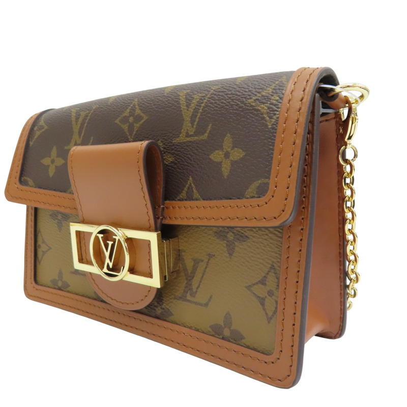 棕色 原花帆布 Dauphine 肩背包【LOUIS VUITTON LV 路易威登】 M68746-2