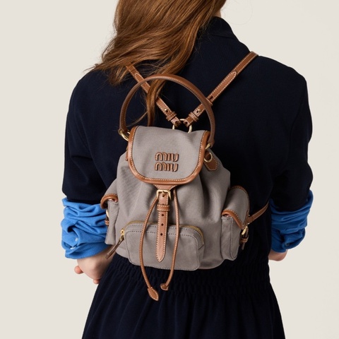 Miu Miu 女士 帆布和皮革背包均碼碼25cm*12.5cm*29.5cm