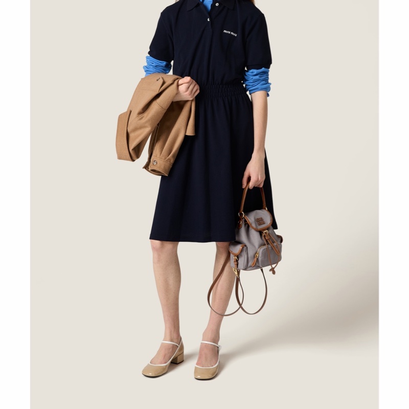 Miu Miu 女士 帆布和皮革背包均碼碼25cm*12.5cm*29.5cm-4