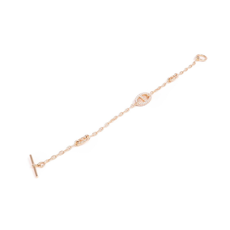HERMES 18K玫瑰金Farandole Bracelet鑽石手鏈-7