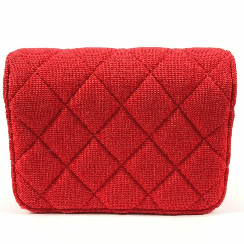 香奈兒菱格紋迷你Matelasse CC Coco標誌斜背翻蓋鏈條包，女士紅色-1