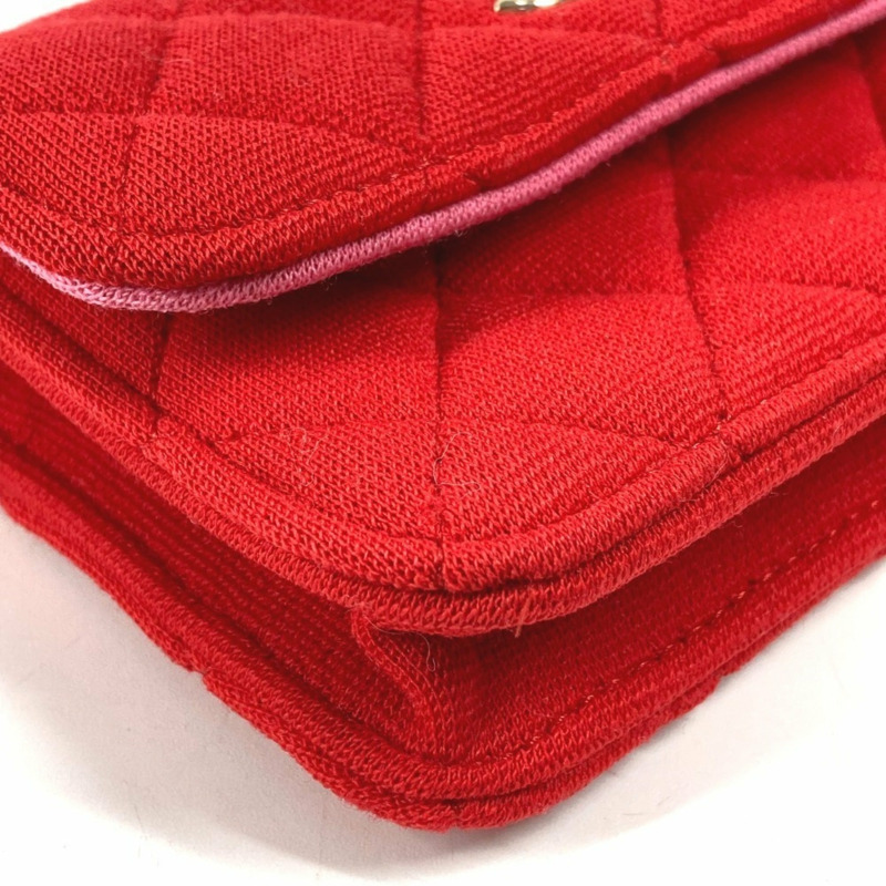 香奈兒菱格紋迷你Matelasse CC Coco標誌斜背翻蓋鏈條包，女士紅色-6