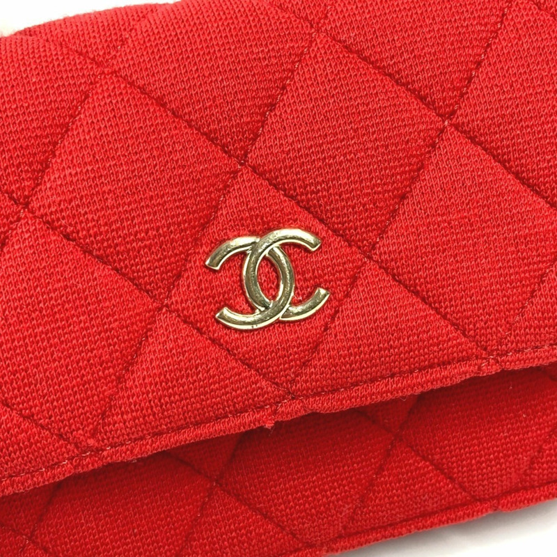 香奈兒菱格紋迷你Matelasse CC Coco標誌斜背翻蓋鏈條包，女士紅色-7