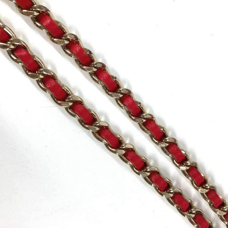 香奈兒菱格紋迷你Matelasse CC Coco標誌斜背翻蓋鏈條包，女士紅色-14