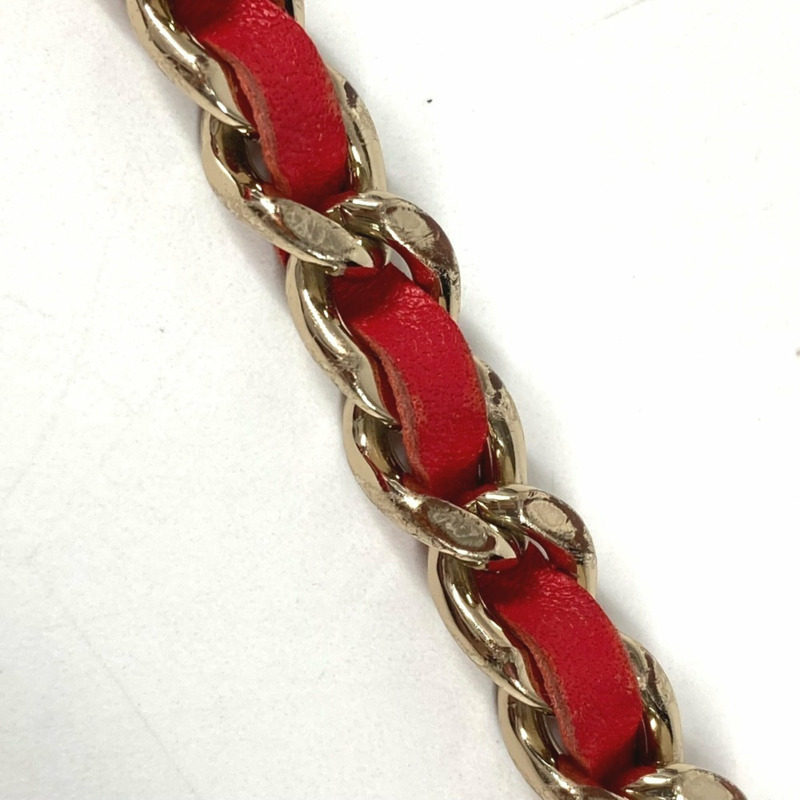 香奈兒菱格紋迷你Matelasse CC Coco標誌斜背翻蓋鏈條包，女士紅色-15