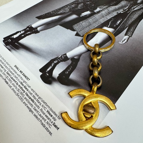Chanel 雙C 鑰匙圈 vintage 二手 中古