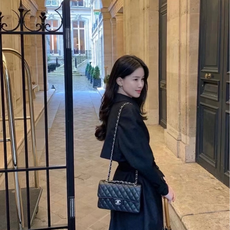 香奈兒chanel CF黑銀小號-0