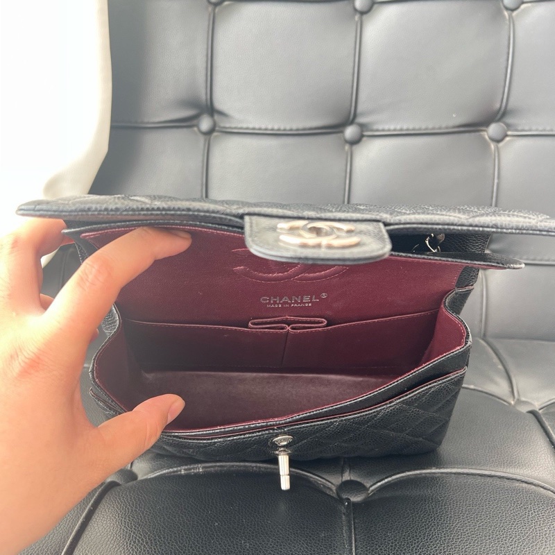 香奈兒chanel CF黑銀小號-5