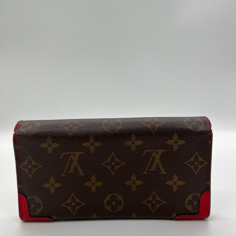 🌹LV 經典老花 滾紅邊 扣式 長夾🌹-1