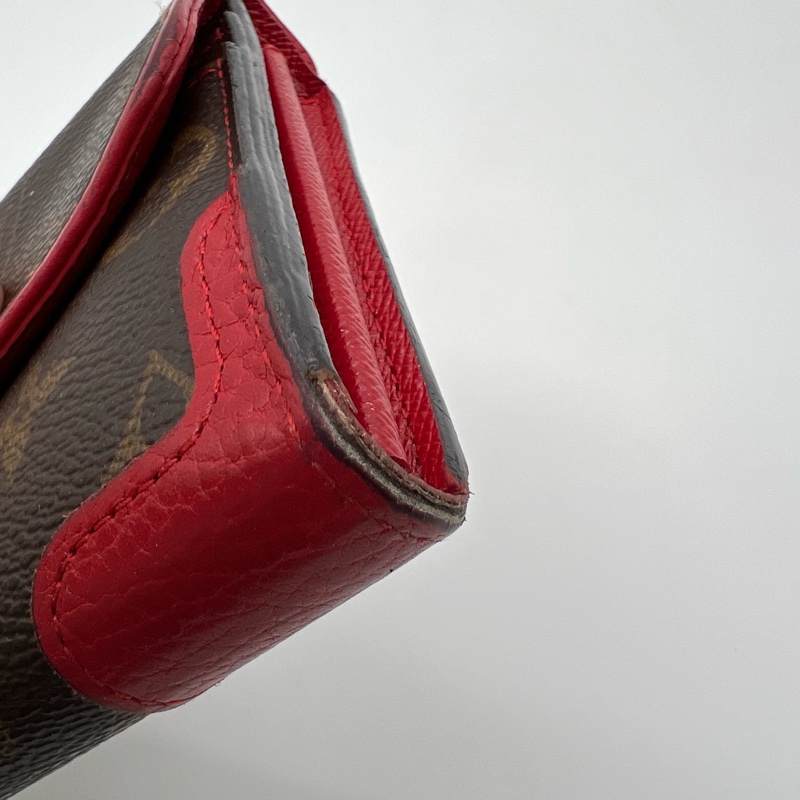 🌹LV 經典老花 滾紅邊 扣式 長夾🌹-5