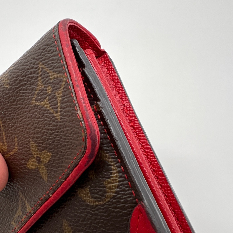 🌹LV 經典老花 滾紅邊 扣式 長夾🌹-6