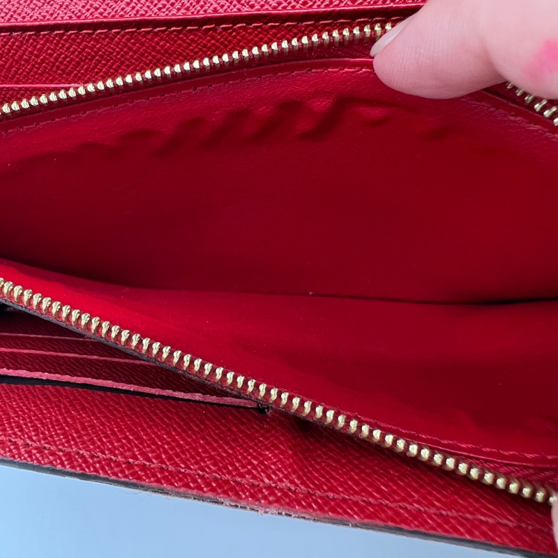 🌹LV 經典老花 滾紅邊 扣式 長夾🌹-12