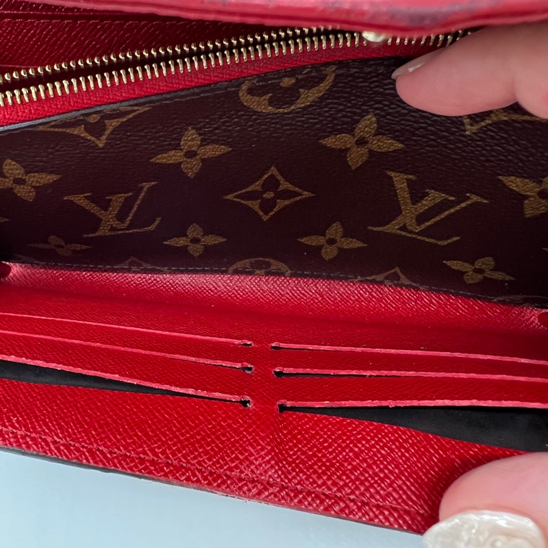 🌹LV 經典老花 滾紅邊 扣式 長夾🌹-13