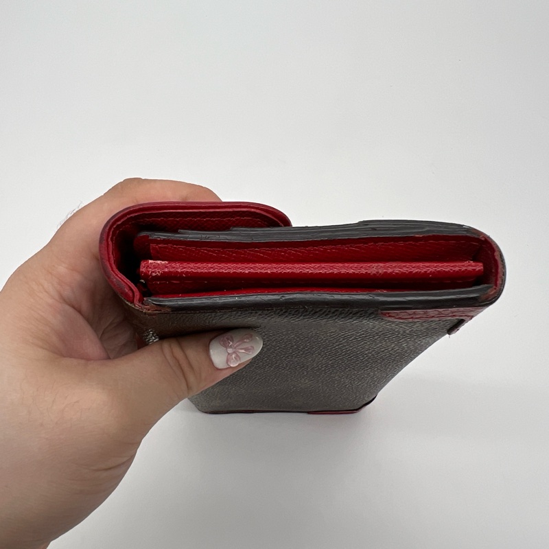 🌹LV 經典老花 滾紅邊 扣式 長夾🌹-16