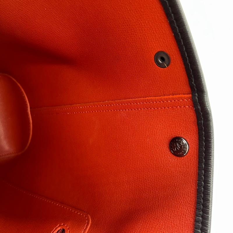 Longchamp 龍鑲 黑色皮質 牛角扣 手提/肩背兩用 托特包-13