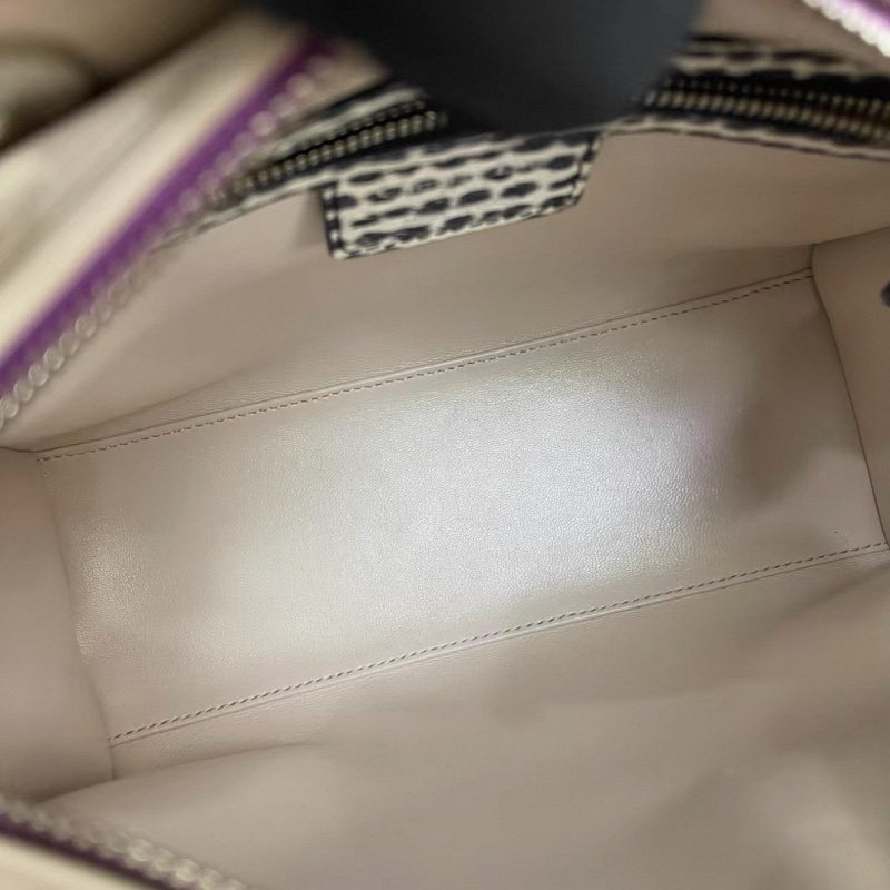 Dior迪奧 紫色 拼稀有皮限量戴妃包五格-7