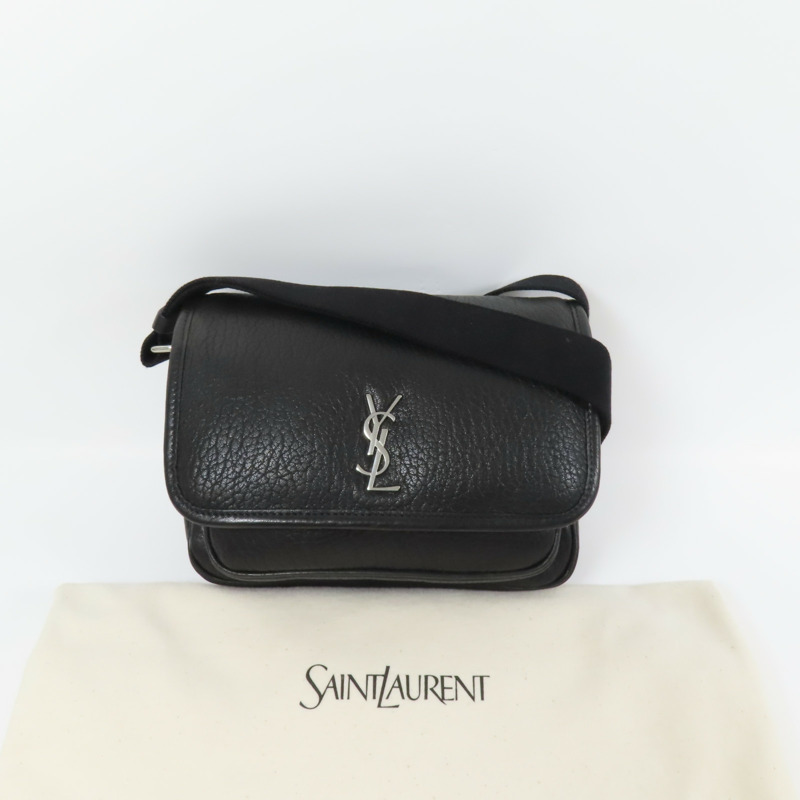 SAINT LAURENT 羊皮皮革Niki Messenger Bag銀扣肩背袋-9