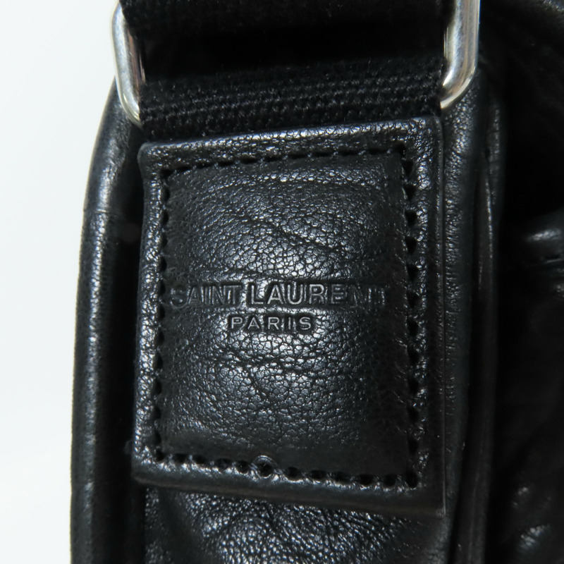 SAINT LAURENT 羊皮皮革Niki Messenger Bag銀扣肩背袋-13