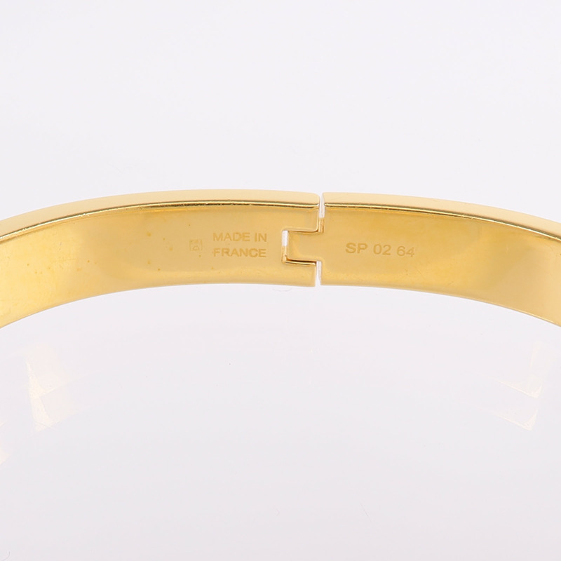 HERMES 金屬/琺瑯Mini Clic Kelly Bracelet手鐲-6