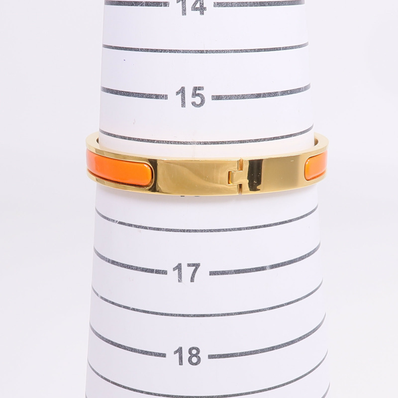 HERMES 金屬/琺瑯Mini Clic Kelly Bracelet手鐲-9