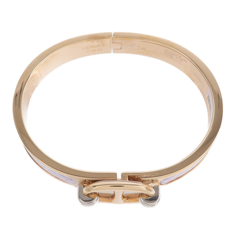 HERMES 金屬/琺瑯Mini Clic Chaine d'Ancre手鐲-3