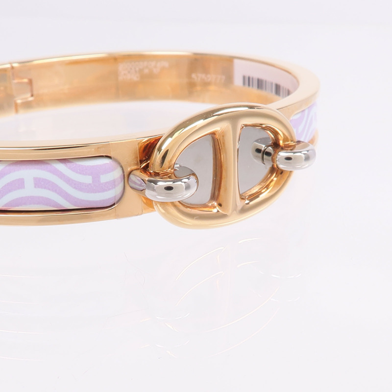 HERMES 金屬/琺瑯Mini Clic Chaine d'Ancre手鐲-4
