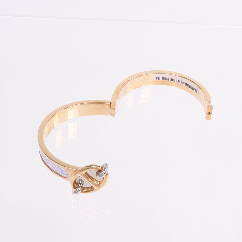 HERMES 金屬/琺瑯Mini Clic Chaine d'Ancre手鐲-7