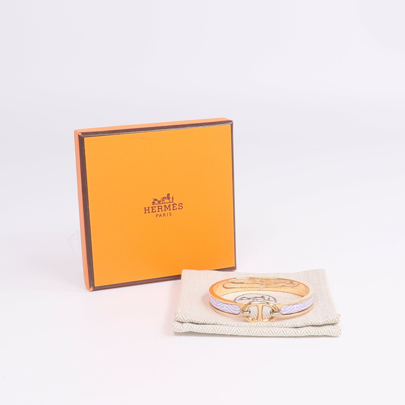 HERMES 金屬/琺瑯Mini Clic Chaine d'Ancre手鐲-8