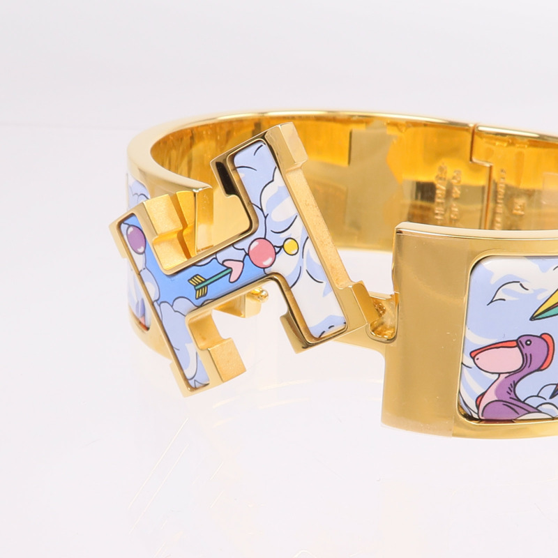 HERMES 金屬/琺瑯Clic-Clac H手鐲-5