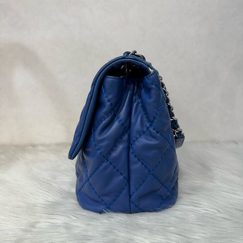 Chanel  閃電藍牛皮銀鏈肩背包COCO 30 SADDLE-1