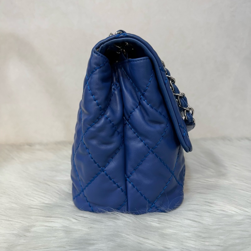 Chanel  閃電藍牛皮銀鏈肩背包COCO 30 SADDLE-3