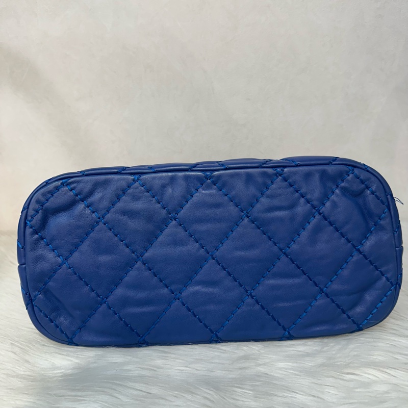 Chanel  閃電藍牛皮銀鏈肩背包COCO 30 SADDLE-4