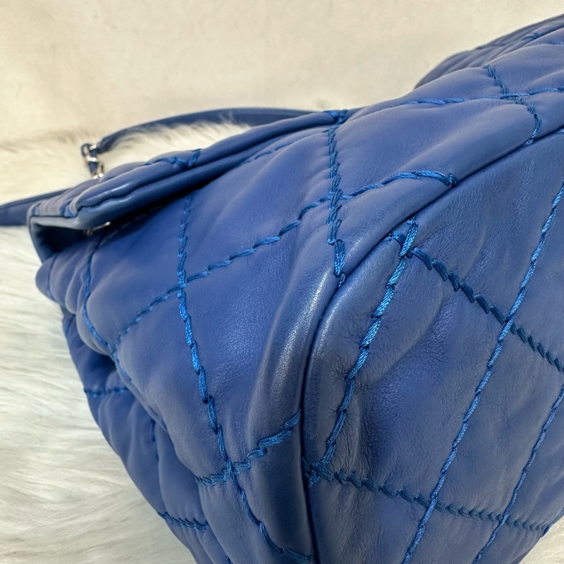 Chanel  閃電藍牛皮銀鏈肩背包COCO 30 SADDLE-5