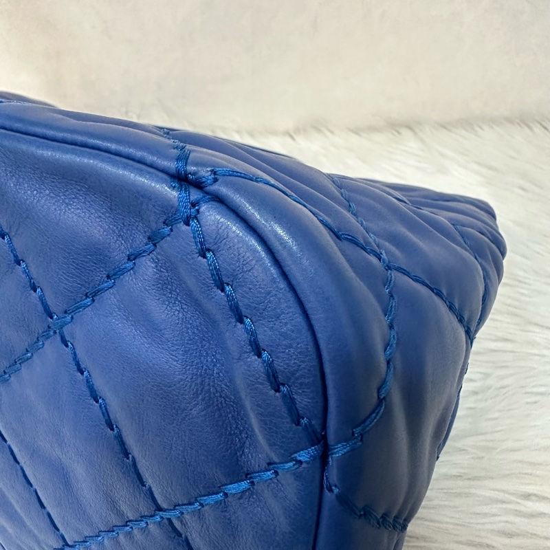 Chanel  閃電藍牛皮銀鏈肩背包COCO 30 SADDLE-9