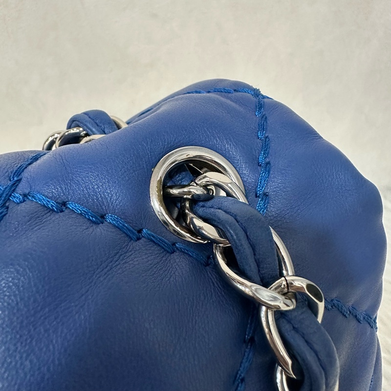 Chanel  閃電藍牛皮銀鏈肩背包COCO 30 SADDLE-13