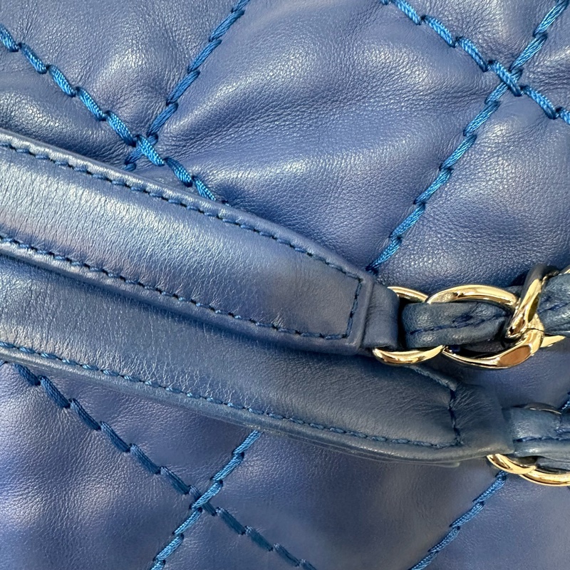 Chanel  閃電藍牛皮銀鏈肩背包COCO 30 SADDLE-18