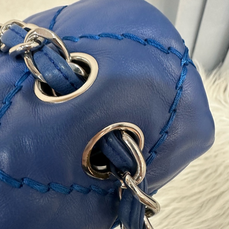 Chanel  閃電藍牛皮銀鏈肩背包COCO 30 SADDLE-21