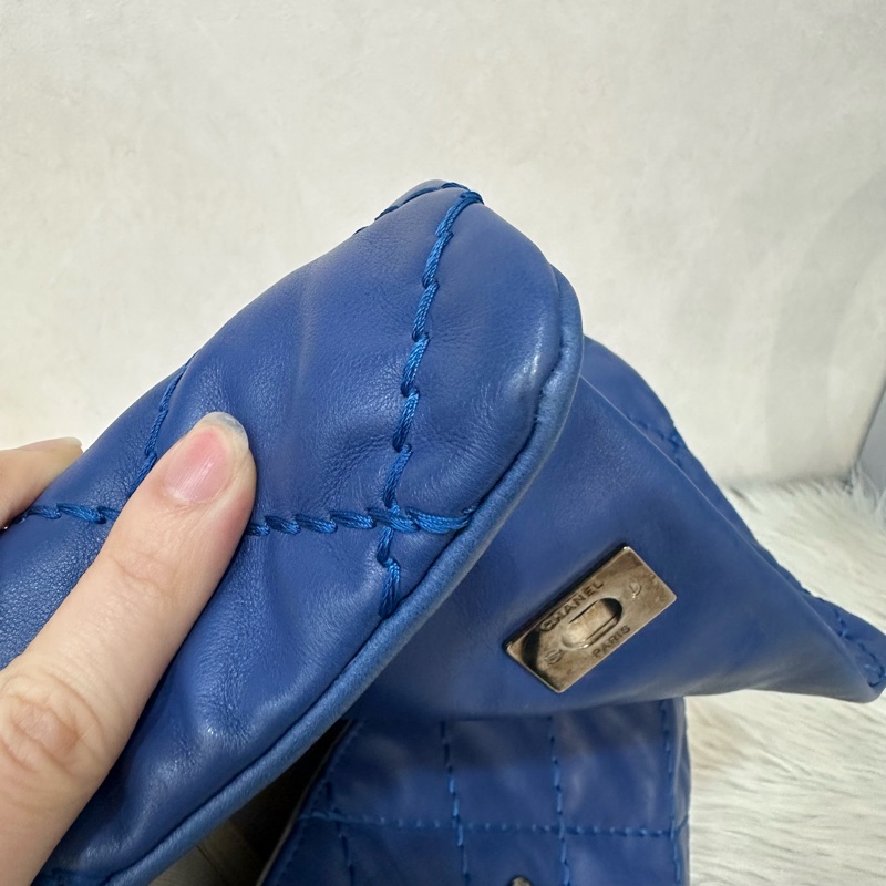 Chanel  閃電藍牛皮銀鏈肩背包COCO 30 SADDLE-22