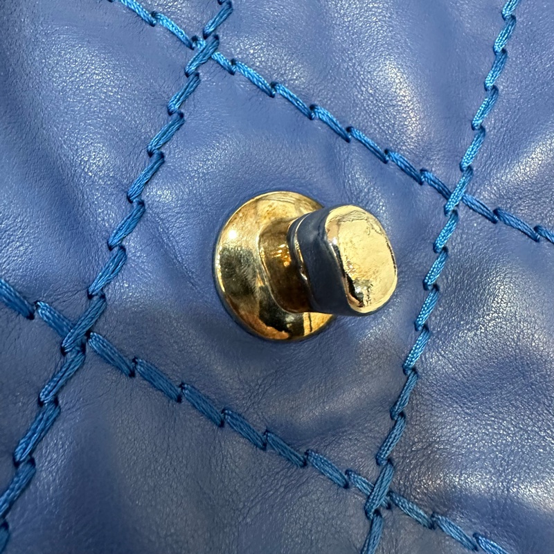 Chanel  閃電藍牛皮銀鏈肩背包COCO 30 SADDLE-24