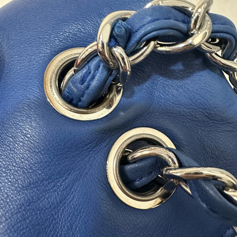 Chanel  閃電藍牛皮銀鏈肩背包COCO 30 SADDLE-28