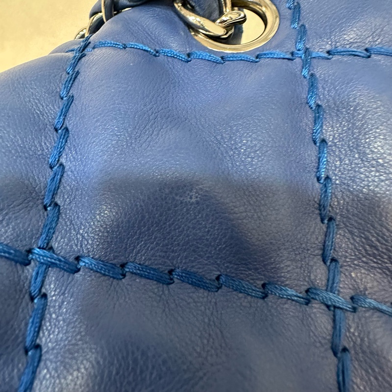 Chanel  閃電藍牛皮銀鏈肩背包COCO 30 SADDLE-31