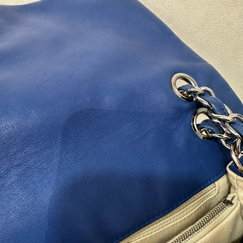 Chanel  閃電藍牛皮銀鏈肩背包COCO 30 SADDLE-34